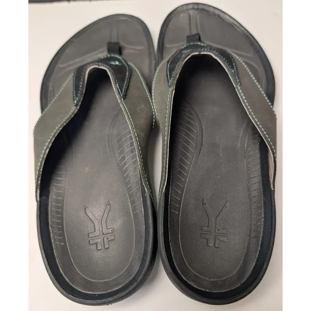 Kuru Kala Flip Flop Sandals WOMENS 12 Charcoal Black Blue Orthotic Heel Support